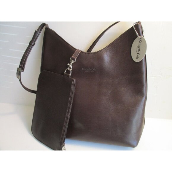 *Kenneth Cole Chocolate Brown Leather w Detachable Clutch Wallet - Picture 8 of 8